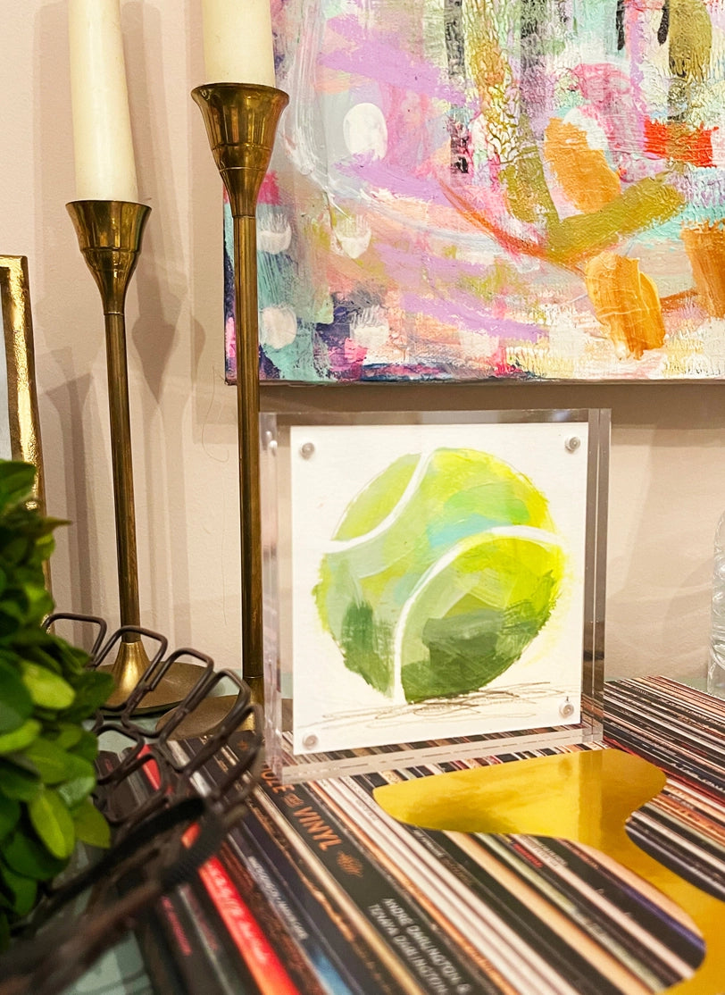 Original Tennis Ball Framed Painting