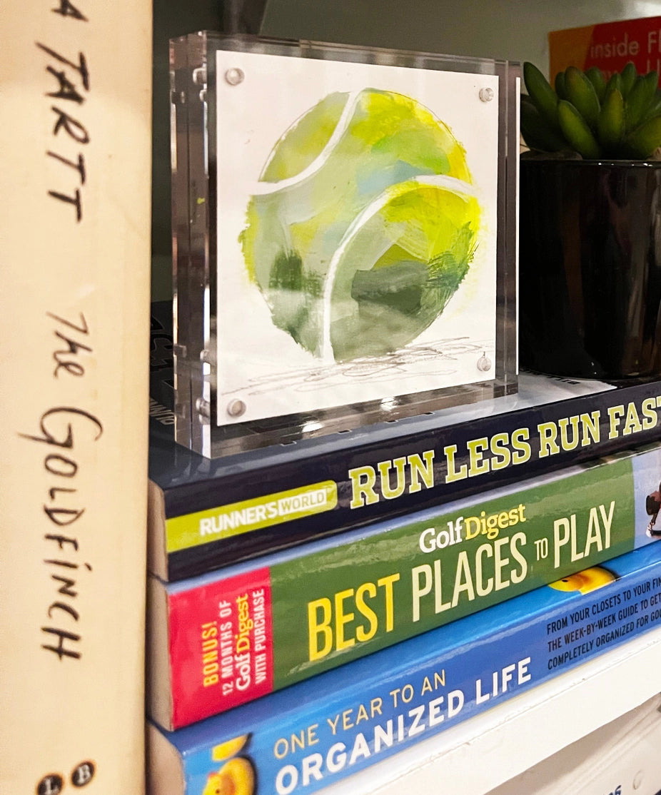Original Tennis Ball Framed Painting