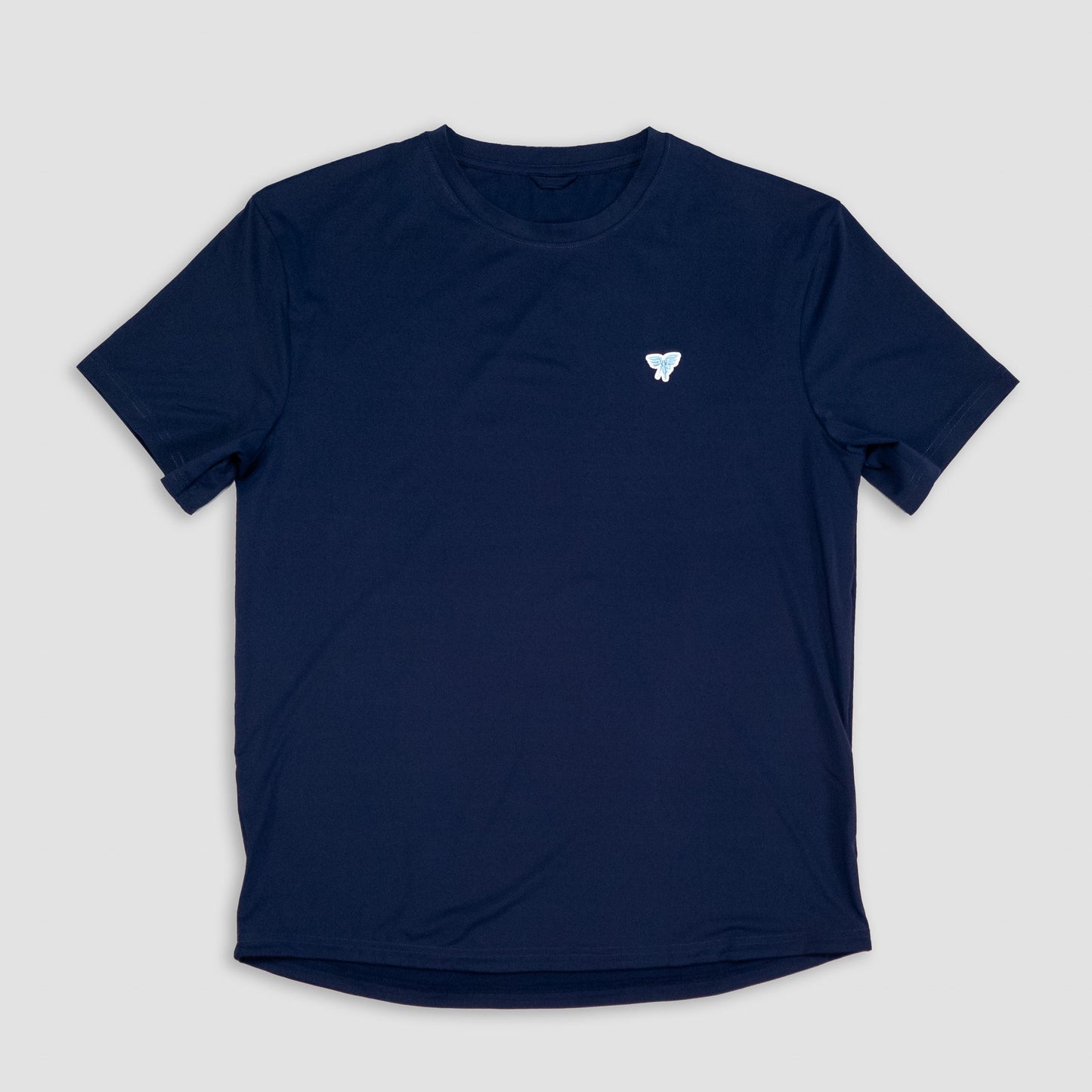 Sigrún match tee in navy with white logo on tennisdujour.com