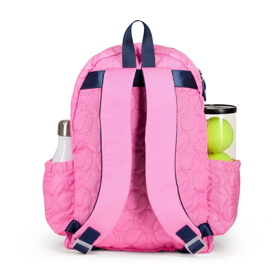 Ame & Lulu Pink tennis backpack for kids on TennisDuJour.com