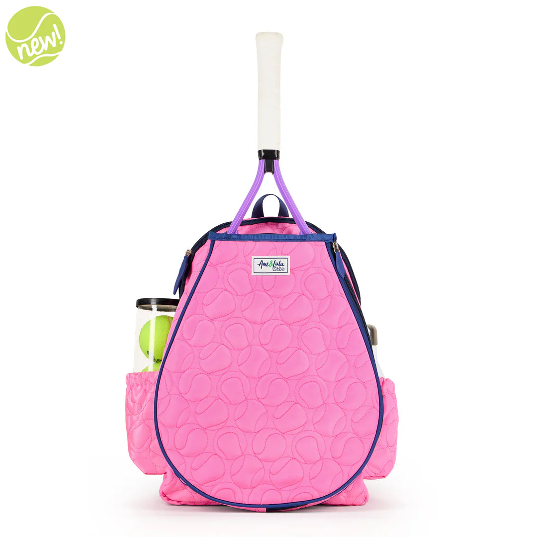 Ame & Lulu Pink tennis backpack for kids on TennisDuJour.com