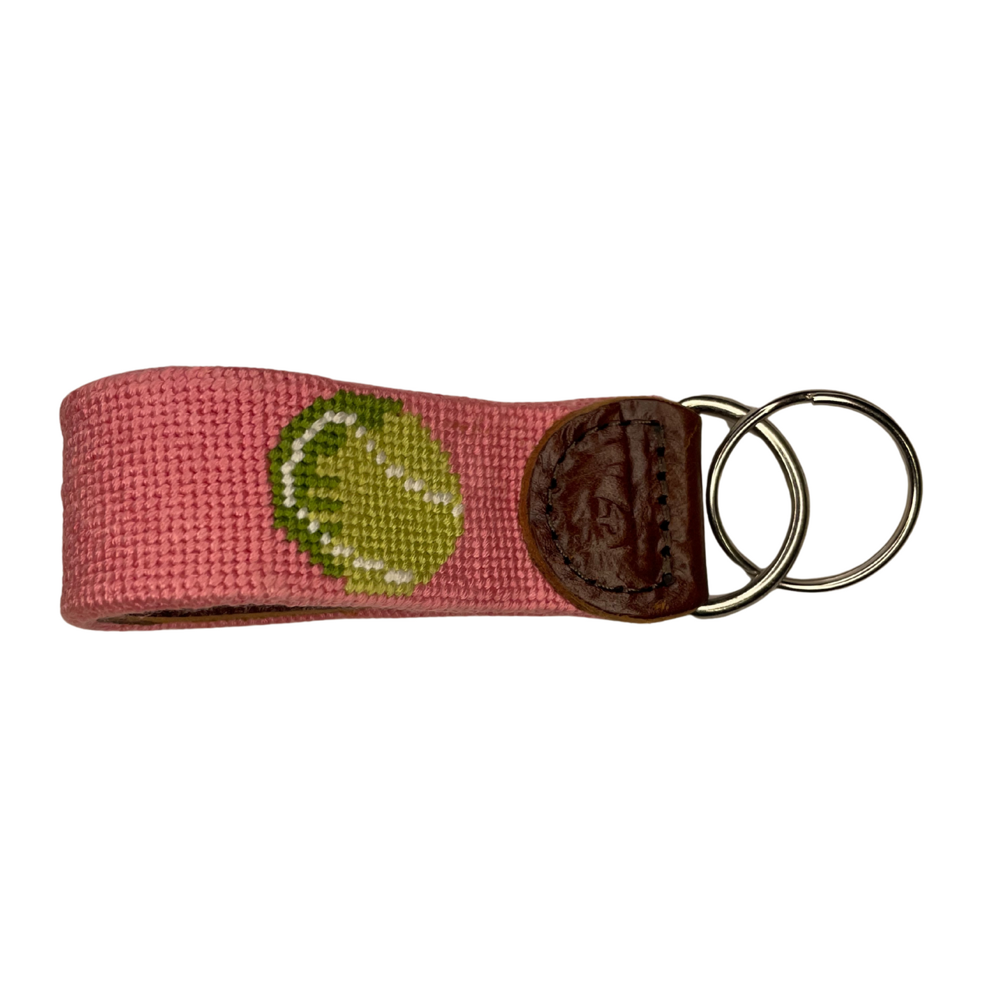 Pink tennis keychain with green tennis ball by Good Threads and Tennis DuJour.
