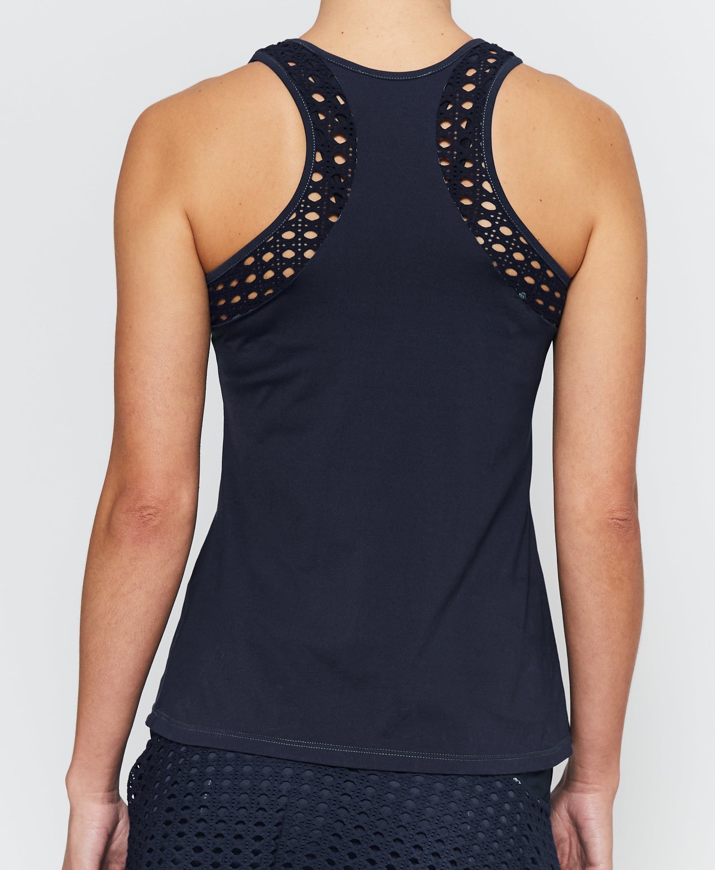 L'ETOILE SPORT POINTELLE TRIM TENNIS TANK SHORT