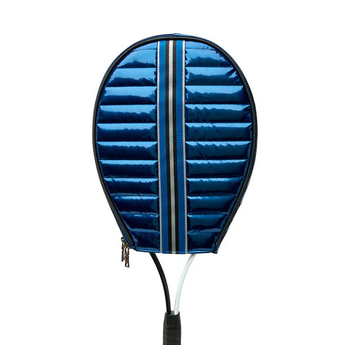 THINK ROYLN Champion Tennis racquet cover in patent blue on TennisDuJour.com