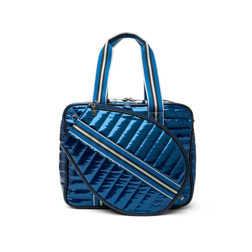 THINK ROYLN Champion Tennis bag patent blue on TennisDuJour.com