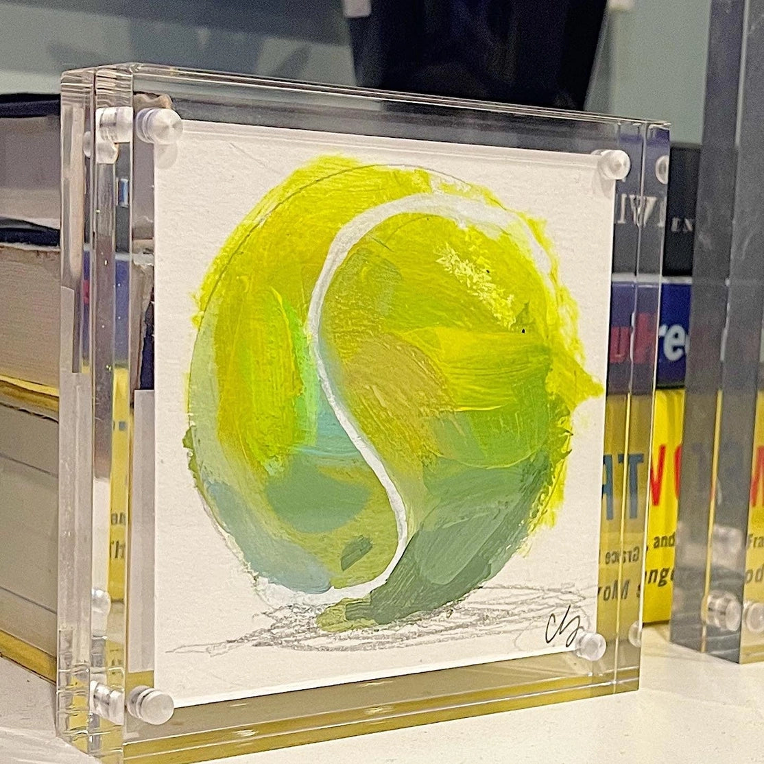 Original Tennis Ball Framed Painting