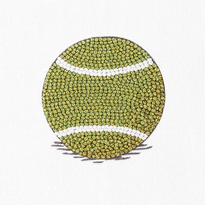 Tennis Ball Hand Towel | Hand-embroidered by Henry Handwork