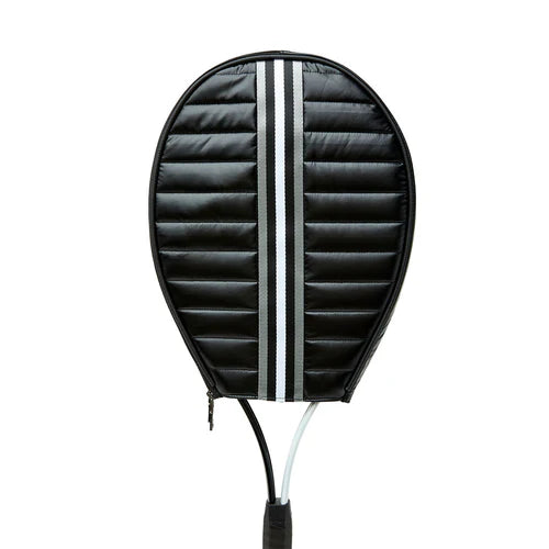 THINK ROYLN tennis racquet cover in black patent on TennisDuJour.com