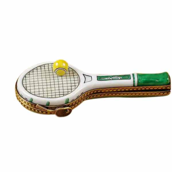 Rochard Hand-Painted Porcelain Tennis Racquet Limoges Box