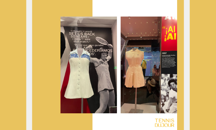 Picture of Billie Jean King and Althea Gibson tennis outfits on Tennis DuJour