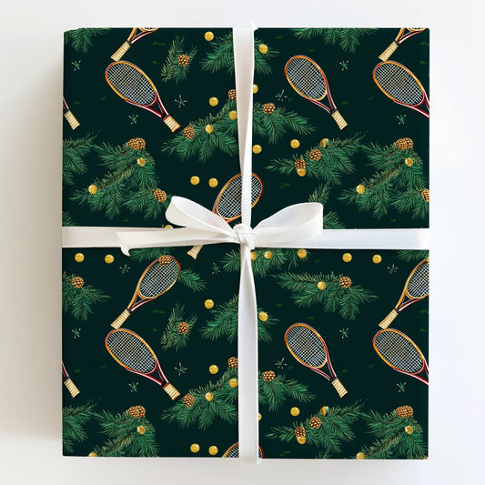 Evergreen Racquet Tennis Wrapping Paper