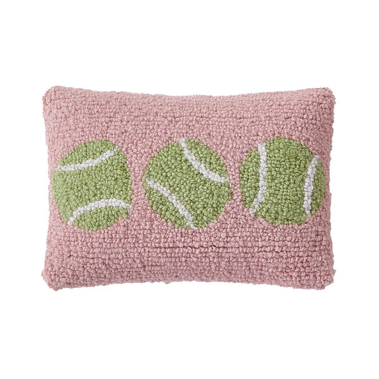 Tennis Balls Hook Throw Pillow on TennisDuJour.com