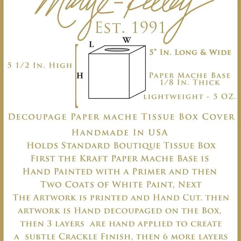 Antique Decoupage Tennis Tissue Box Cover