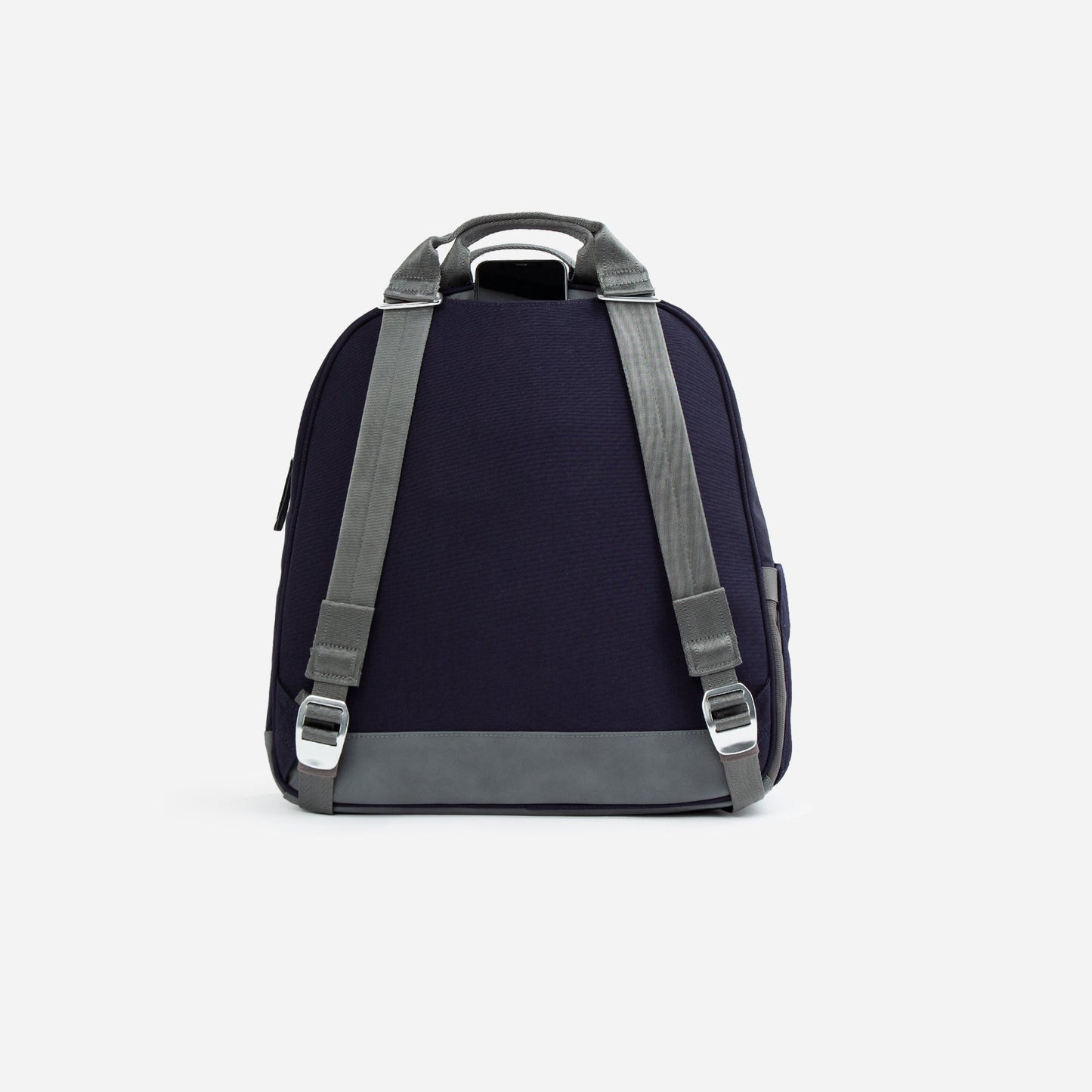 Navy  Doubletake tennis blue backpack with gray straps on a white background
