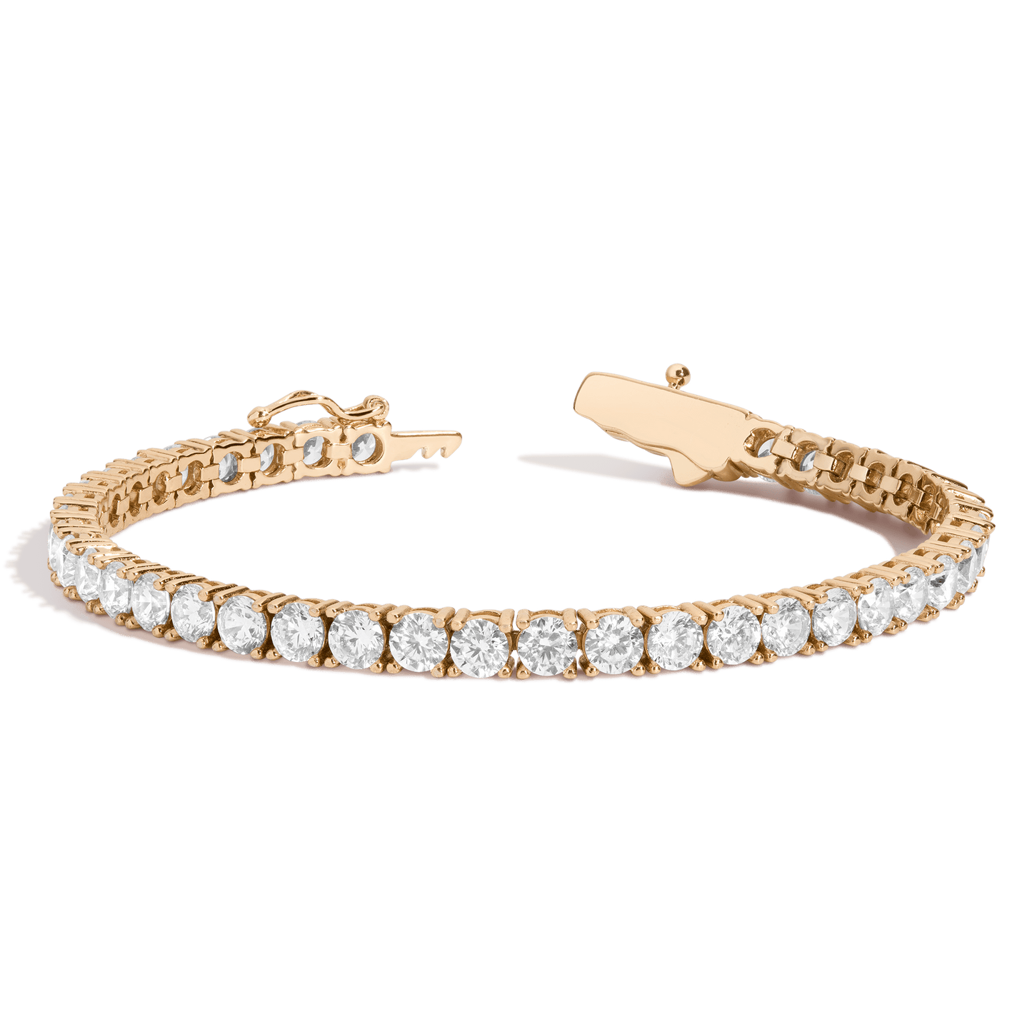 Gold bracelet with diamonds on a transparent background