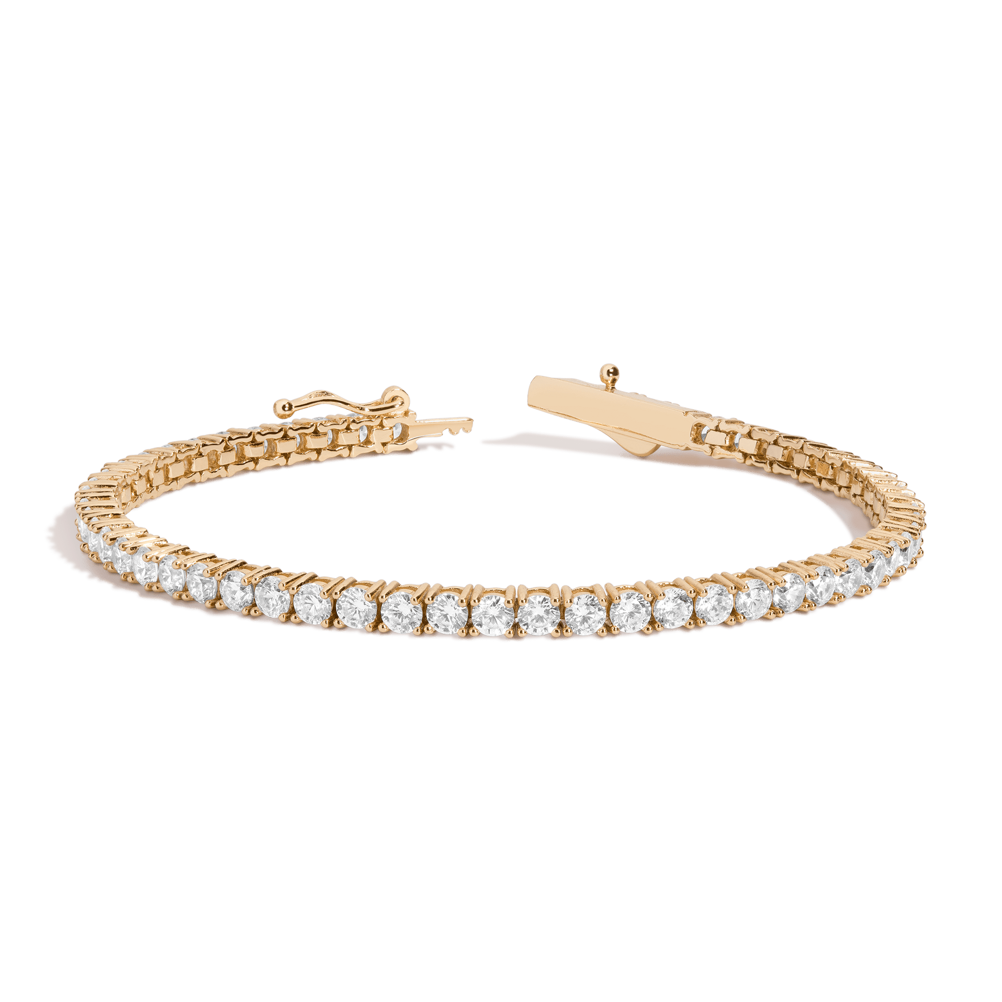 Gold bracelet with diamonds on a transparent background
