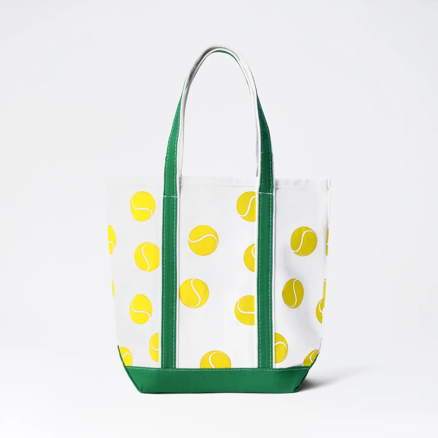 Crab & Cleek Tennis Canvas Tote with yellow tennis balls on TennisDuJour.com