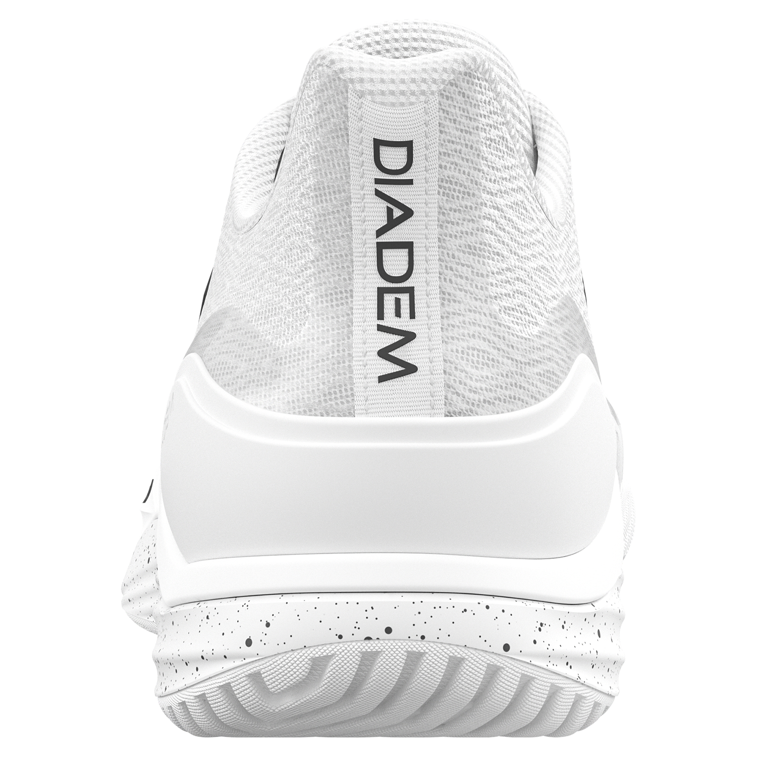 White athletic shoe with 'DIADEM' branding on a white background