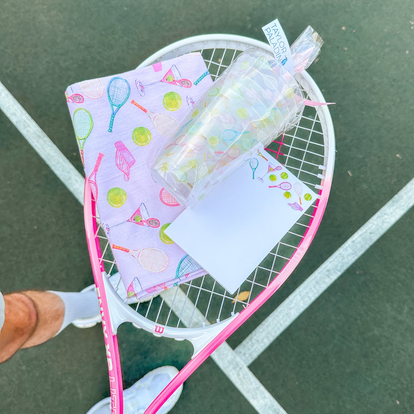 Frosted Flex Tennis Cup –  Racquet & Ball Design | Set of 6