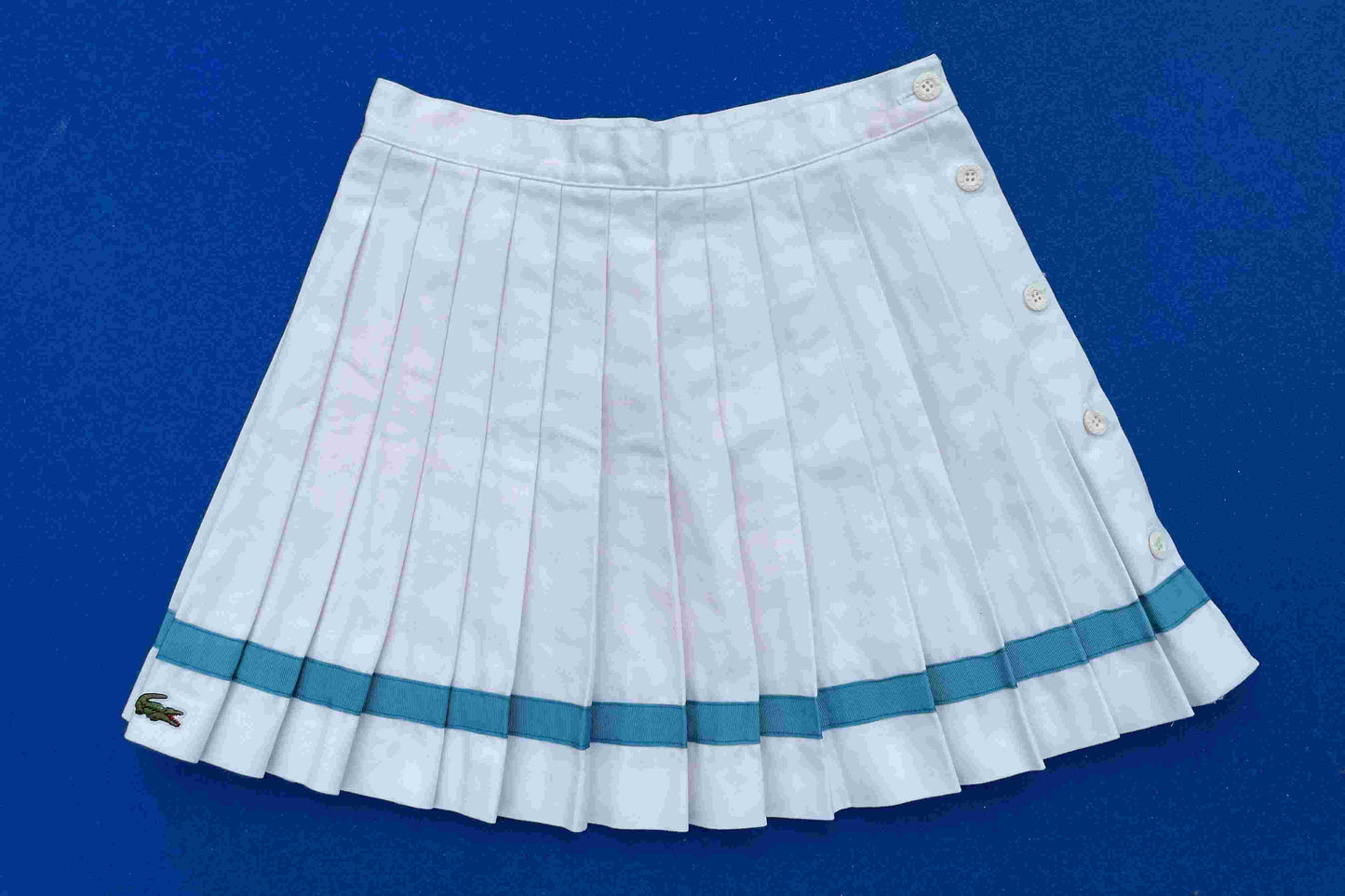Izod Lacoste White Tennis Skirt with light blue trim