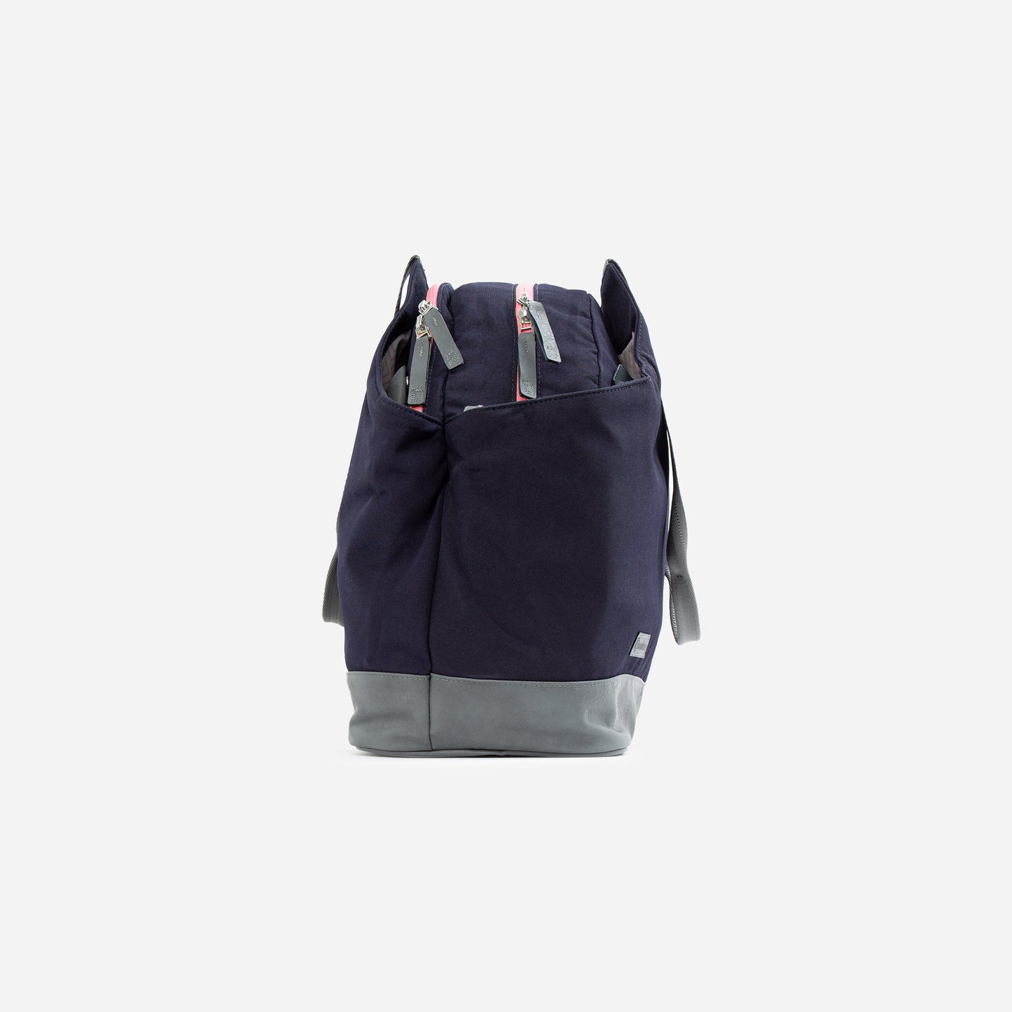Navy and gray tennis  backpack on a light gray background