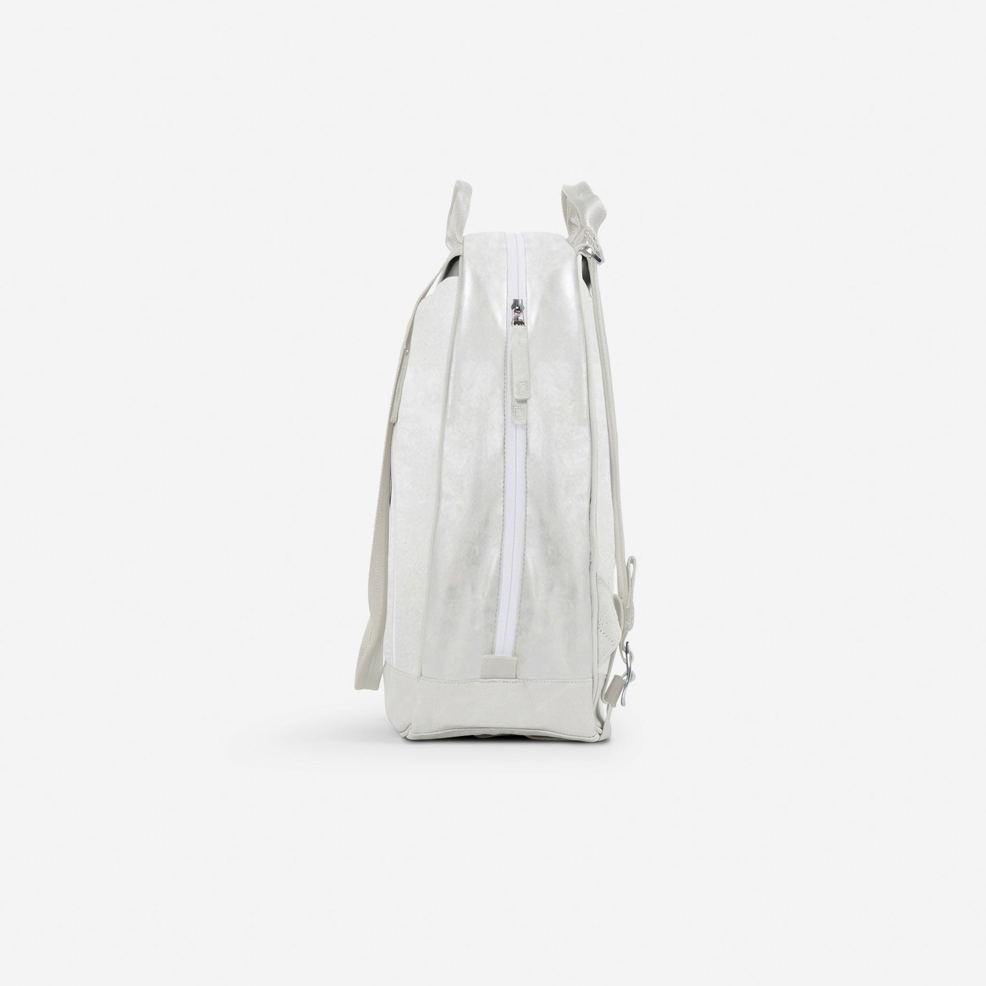 White Doubletake tennis backpack on a white background