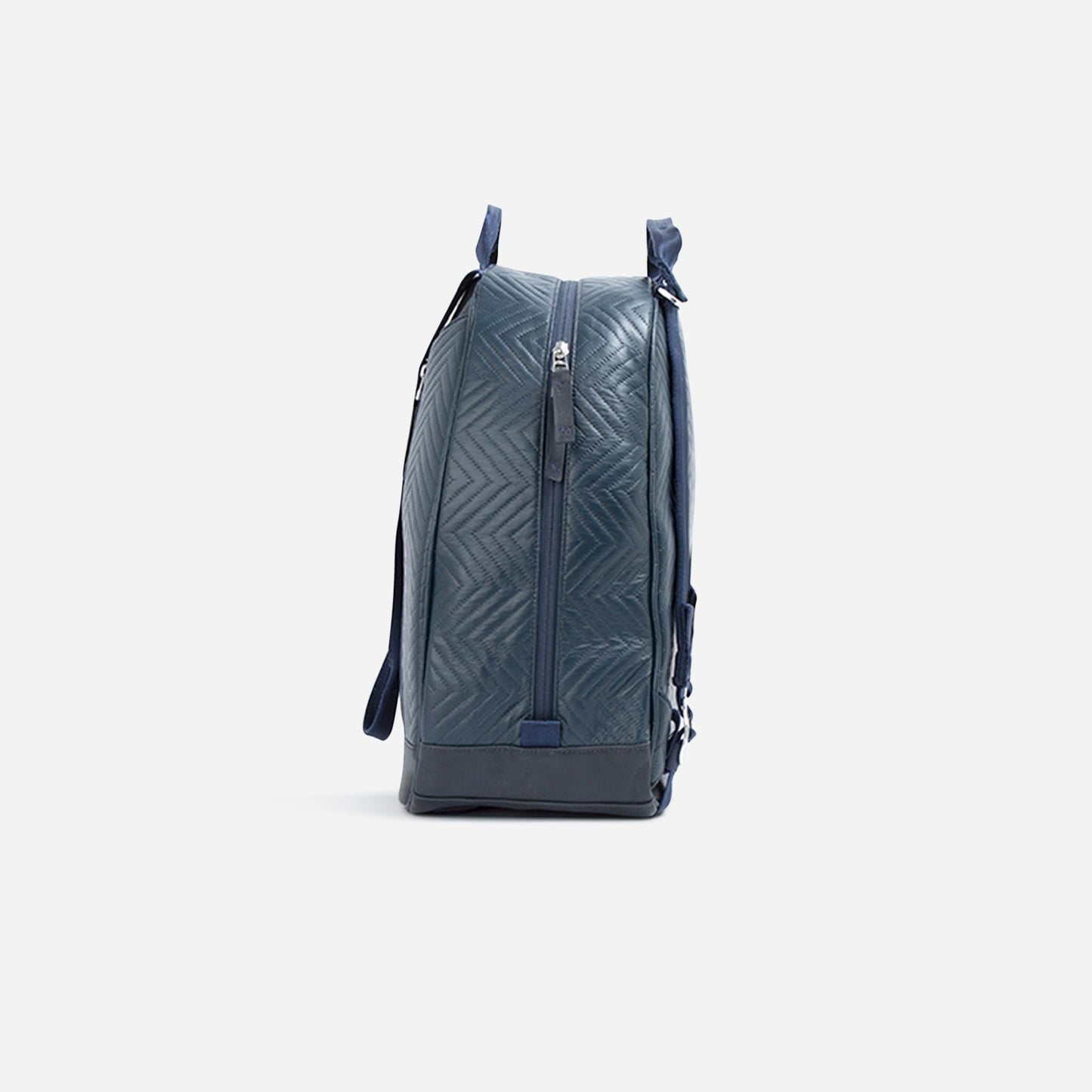 Blue  Doubletake tennis backpack with a geometric pattern on a white background