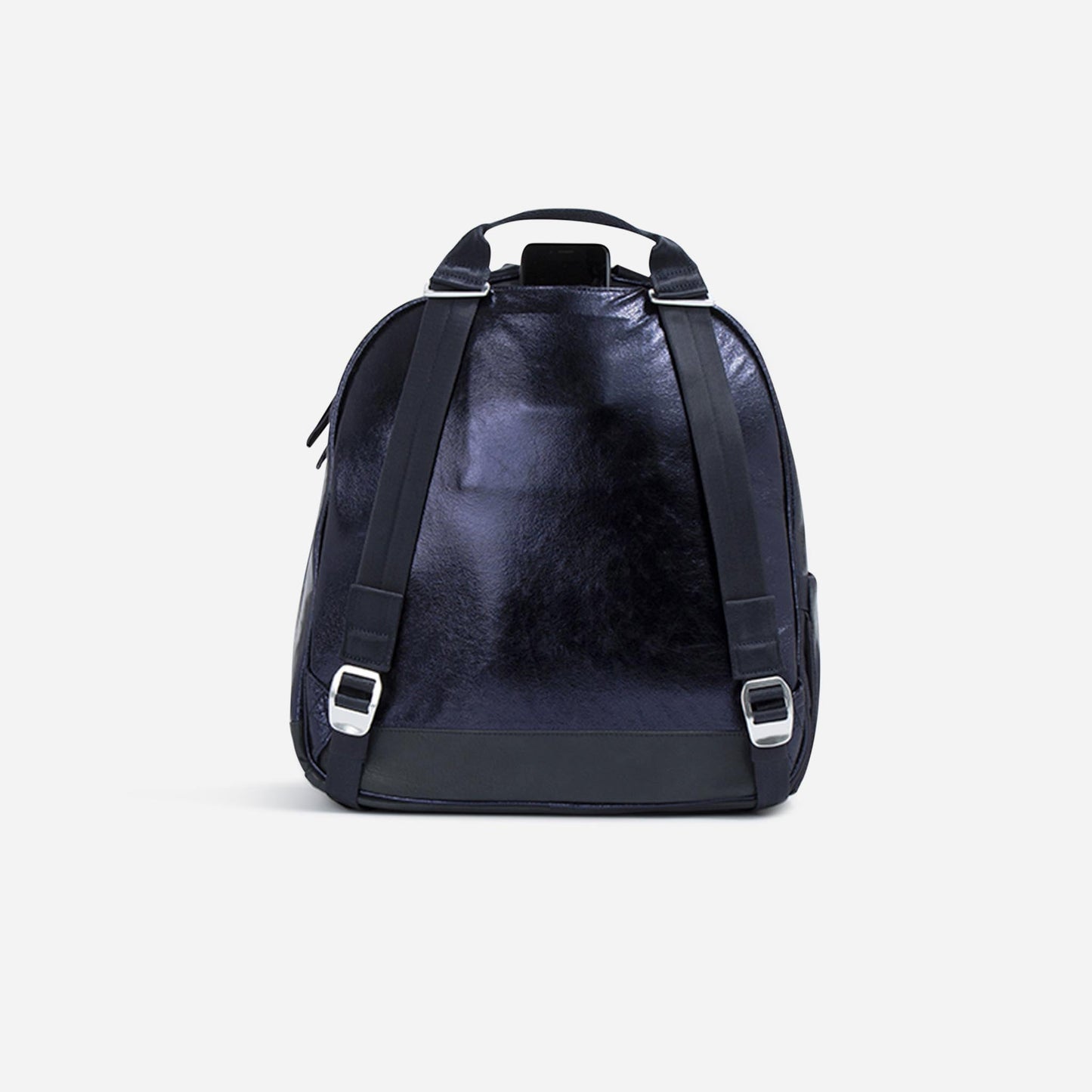 Black  Doubletake tennis backpack on a light gray background