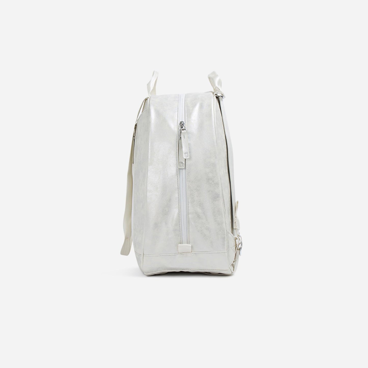 White  Doubletake tennis backpack on a white background