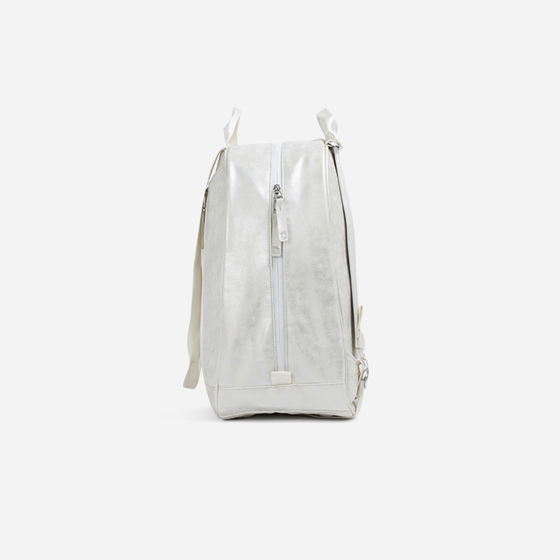 White  Doubletake tennis backpack on a white background