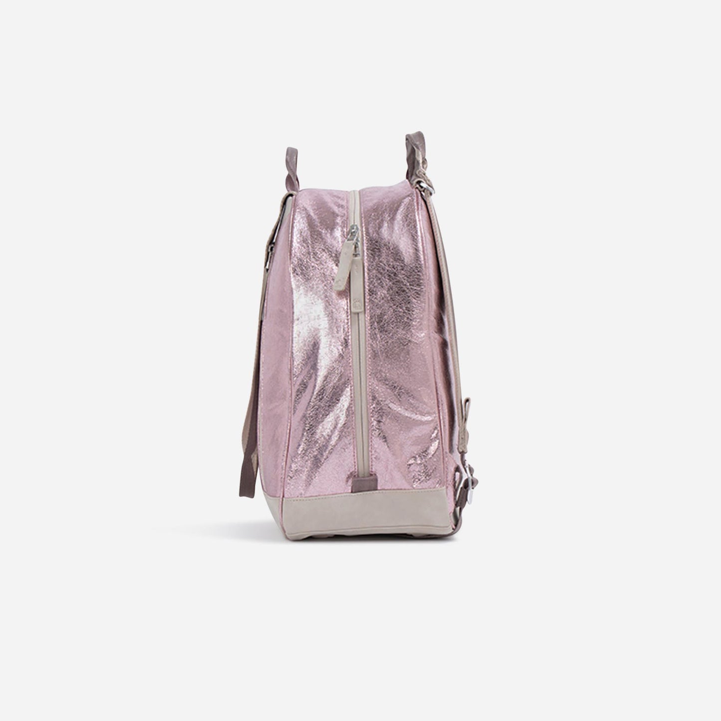 Pink  Doubletake tennis metallic backpack on a white background