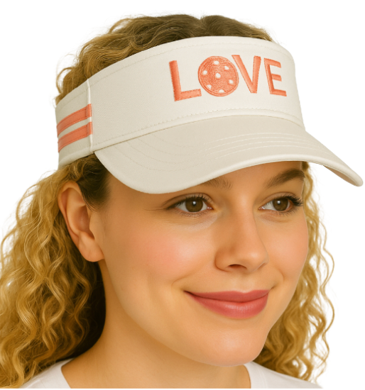 Pickleball Visor - White & Pink