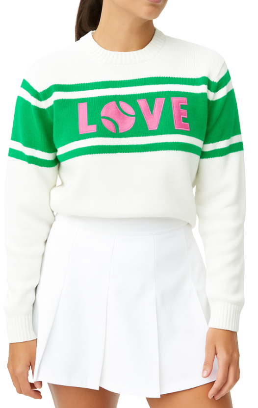 LOVE Sweater - Pink, Green & Cream