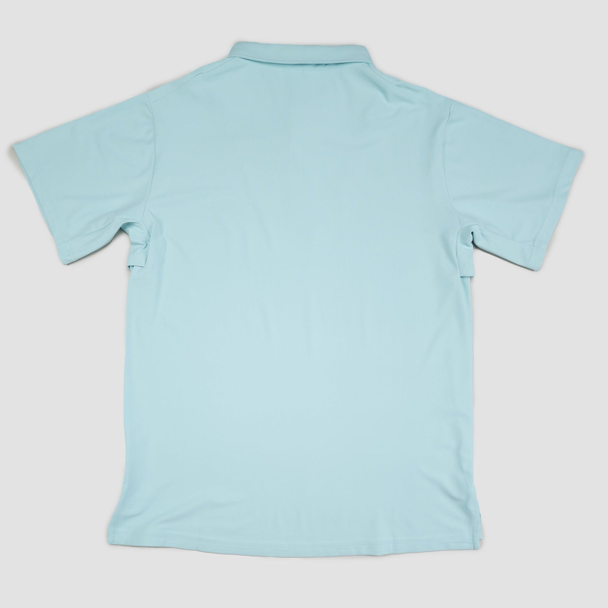 Light blue polo shirt on a white background