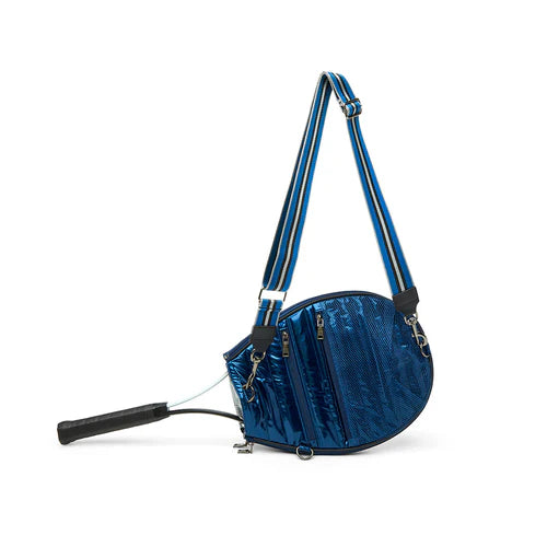 THINK ROYLN Champion Tennis tennis racquet cover in patent blue on TennisDuJour.com