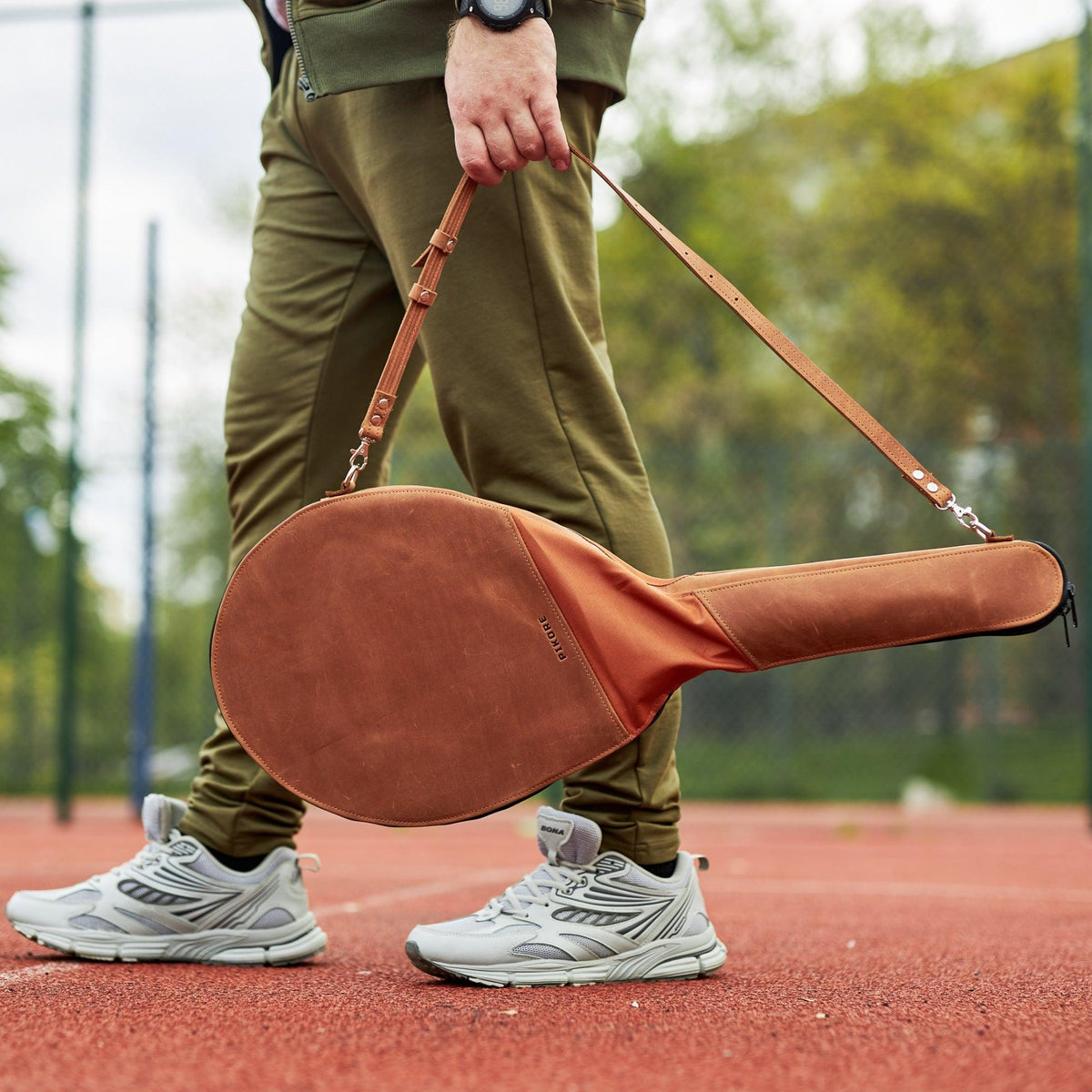 genuine leather tennis racket bag