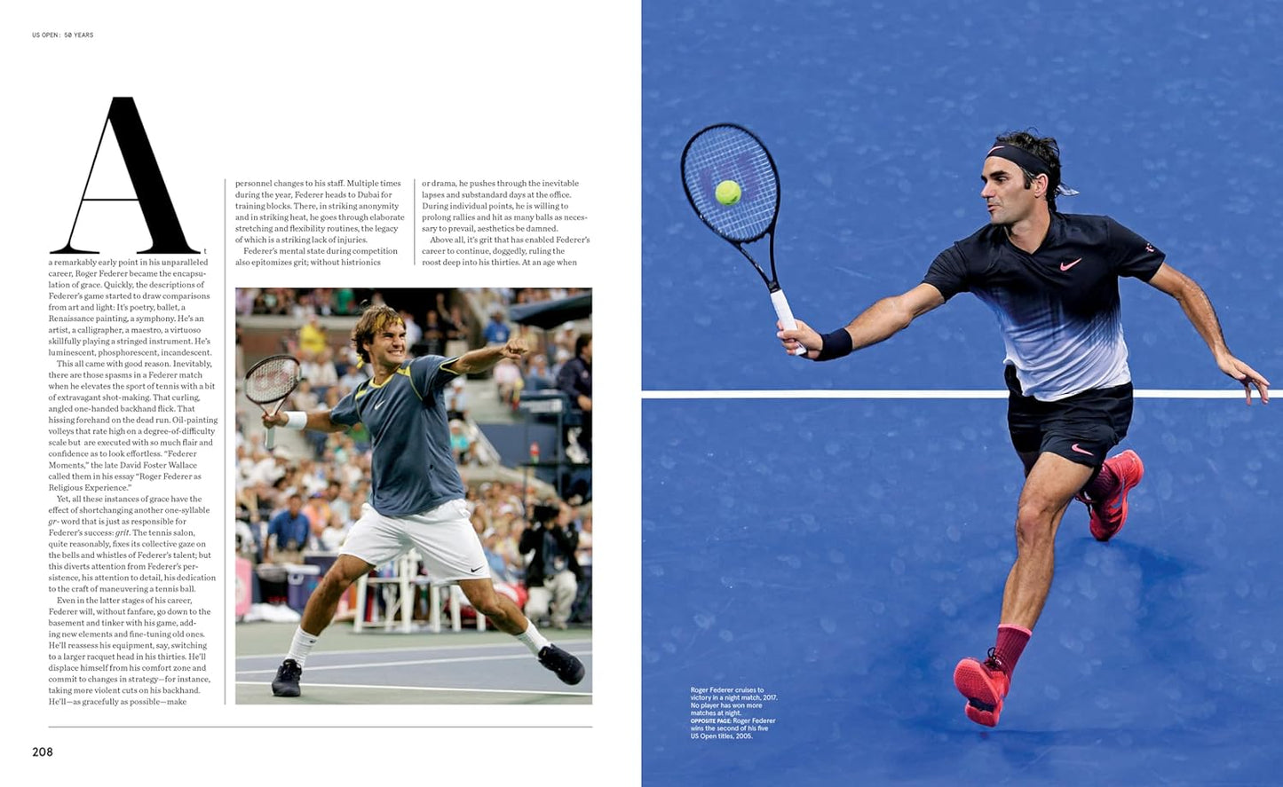 US Open 50 Years of Championship Tennis Book Inside Page - Federer on TennisDuJour.com