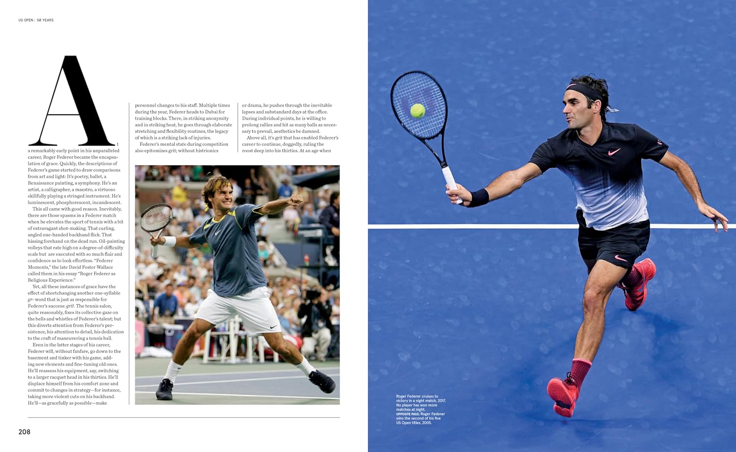 US Open 50 Years of Championship Tennis Book Inside Page - Federer on TennisDuJour.com