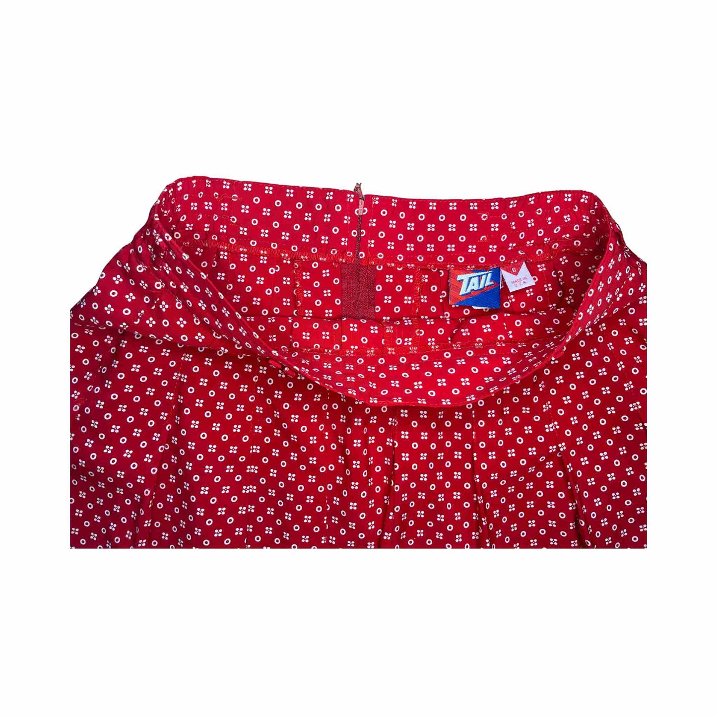 Vintage red tennis skirt with white polka dots