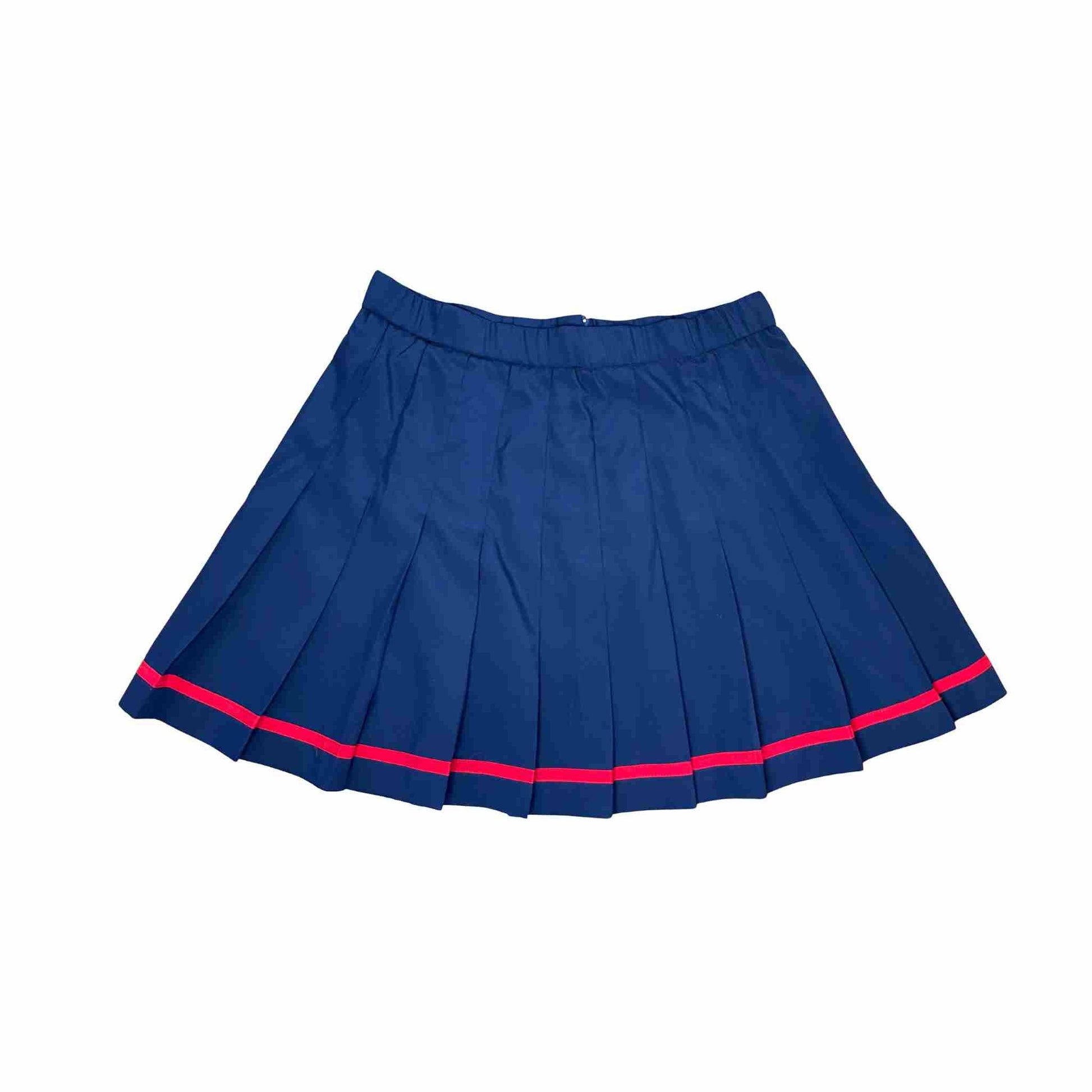 Vintage Navy Tennis Skirt with Red Stripe