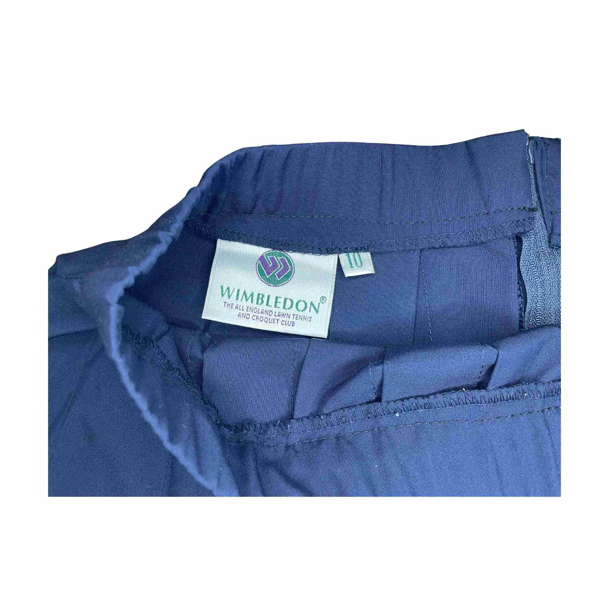 Close up tag Wimbledon Navy Tennis Skirt