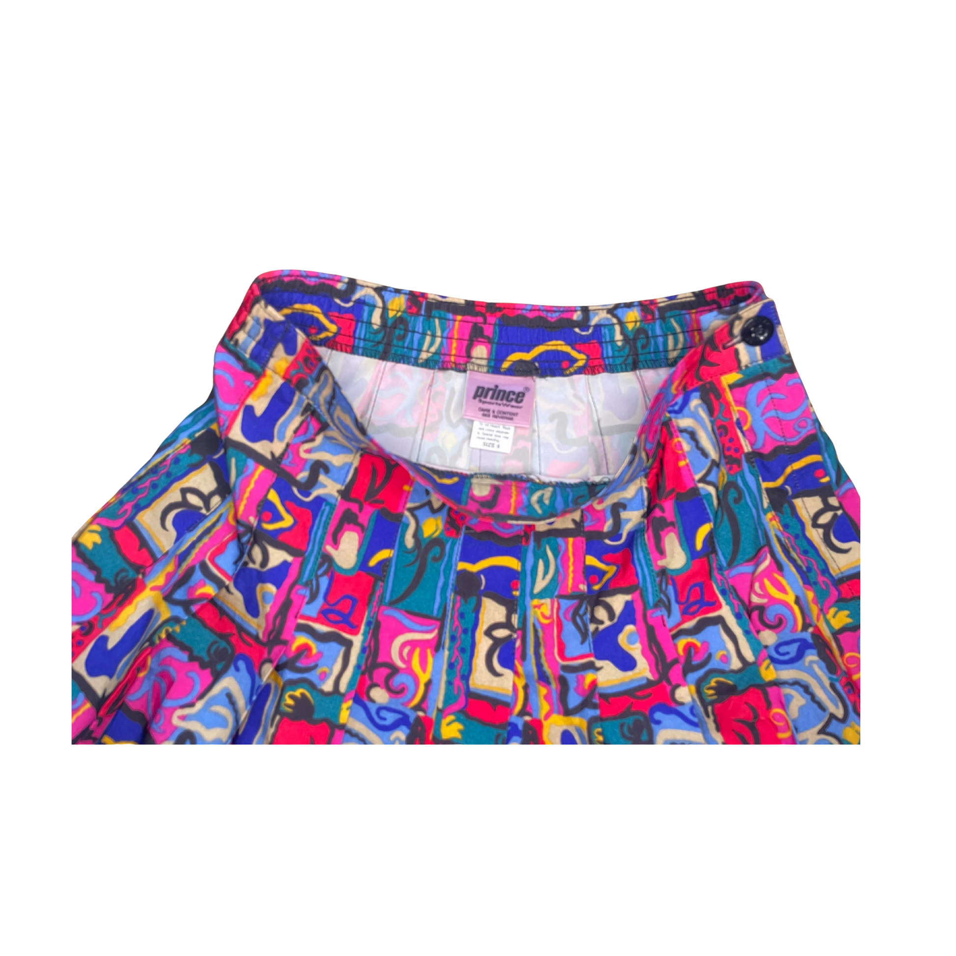 Vintage prince tennis skirt in colorful print. 